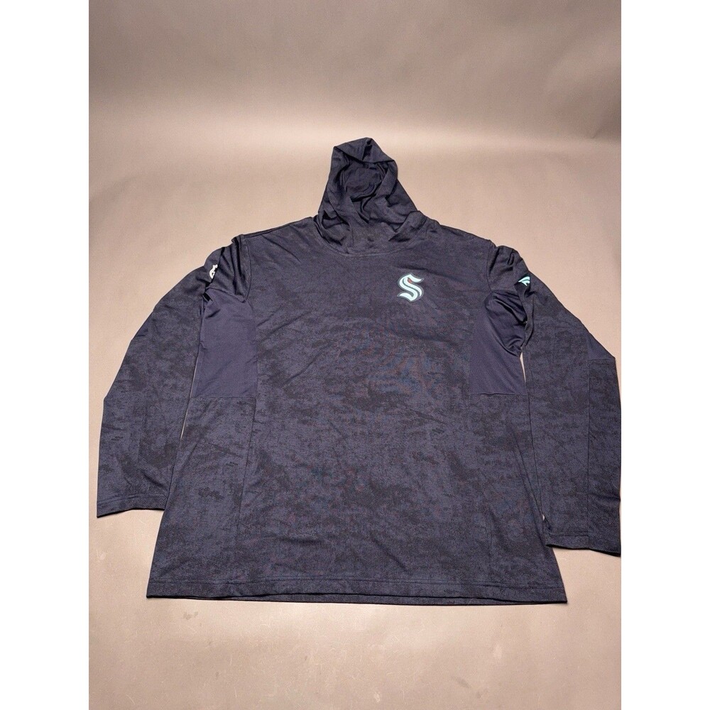 Fanatics NHL Seattle Kraken Hockey Heather Blue 1/4 Zip Pullover Jacket Mens 2XL